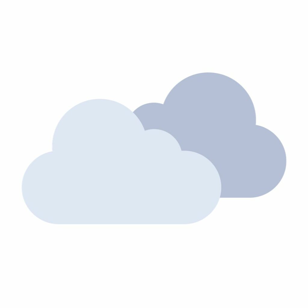A cartoon image showing two grey clouds.